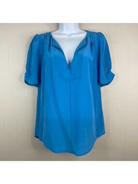Joie Silk Top Womens Medium Pleated Short Sleeve Euro Summer Capsule Pullover